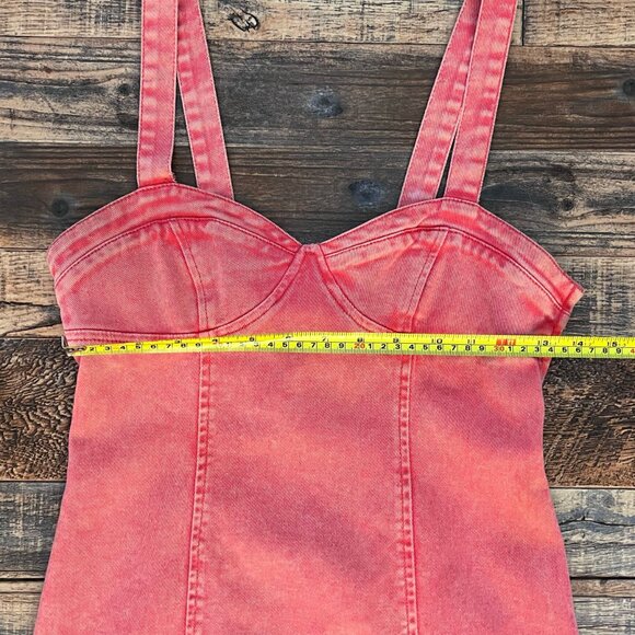 I Love H81 Pink Strap Denim Dress with Side Zipper and Bows along the Back - Picture 2 of 5